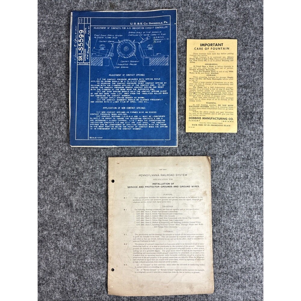 Vtg PRR Engineering Blueprint and Spec Sheet Railroad Technical Lot